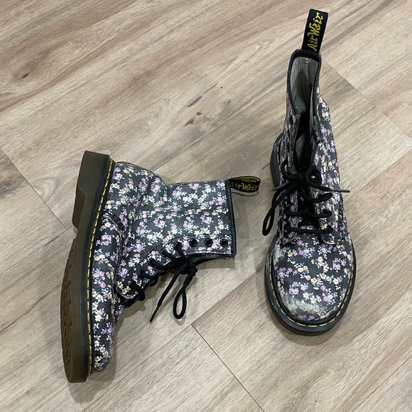 Dr Martens 1460 W Mini Tydee Floral AW004 Boots, Sz 7 - Picture 2 of 8